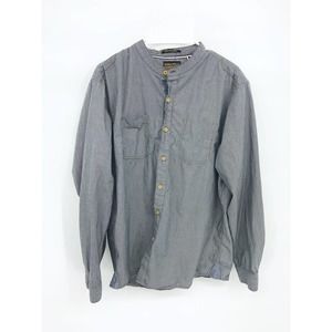 Los Angeles Third & Army Denim Pin Stripe LS Button Up Shirt Pockets Size XL